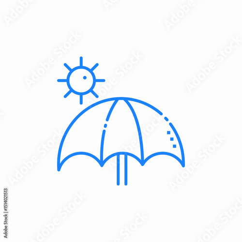 sun umbrella icon sign vector