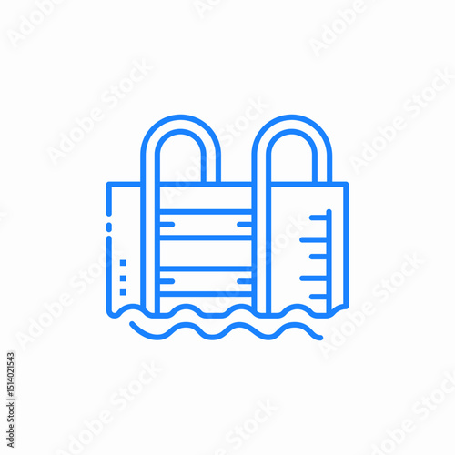 swimming pool ladder icon sign vector