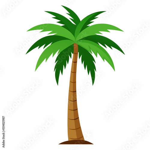 Minimalist Palm Tree Vector with Transparent Background, Palm Tree Vector Art, Simple Tropical Tree Illustration, Clean Palm Design