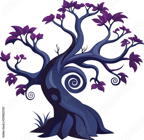 A Whimsical World Where Twisted Trees Dance Under the Moonlit Sky A Symphony of Nature's Imagination Unveiling Mystery and Wonder