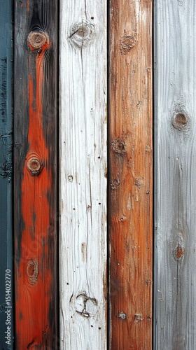 Modern white and brown wood plank texture combines natural warmth with contemporary design. The clean lines and contrasting tones create a stylish surface perfect for interiors, furniture, and floorin photo