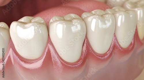 Close up of a dental bridge highlighting its natural appearance and seamless integration with the surrounding teeth