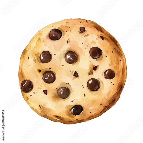 My Watercolor illustration, illustration cookie painting isolated on a white background, illustration, AI painting design, vector illustration set, eps format