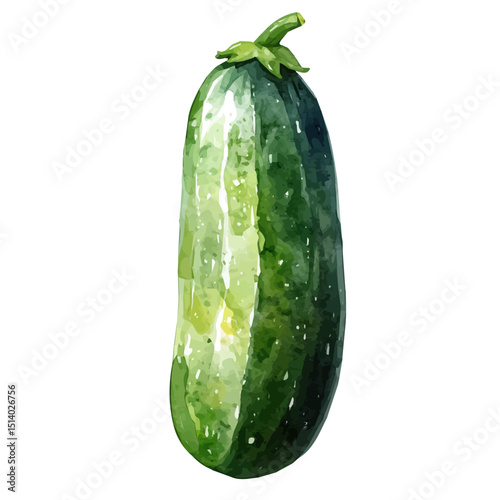 My Watercolor, illustration, cucumber painting isolated on a white background, illustration, AI painting design, vector illustration set, eps format