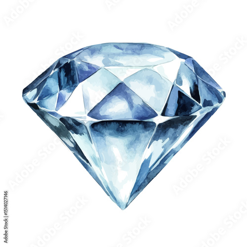 My Watercolor illustration, illustration, diamond shape painting isolated on a white background, illustration, AI painting design, vector illustration set, eps format