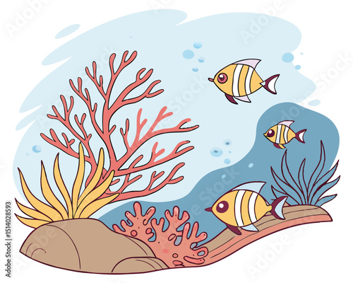 fish in the water vector