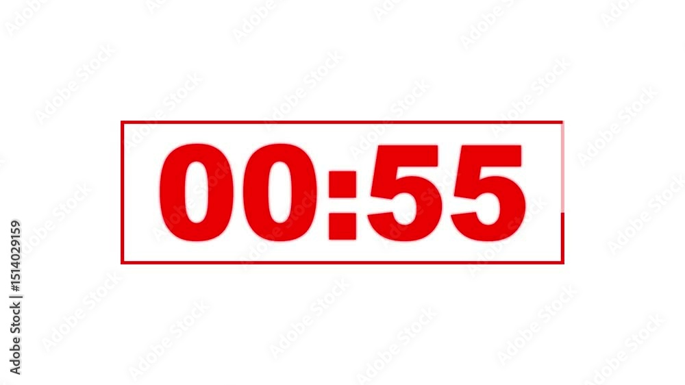 One minute countdown timer animation. 60 seconds to 0 seconds with alpha channel , 1 minute countdown timer animation. One minute countdown timer animation. 60 seconds to 0 seconds with alpha channel , 1 minute countdown timer animation.