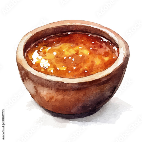 My Watercolor illustration, illustration fermented bean paste painting isolated on a white background, illustration, AI painting design, vector illustration set, eps format	