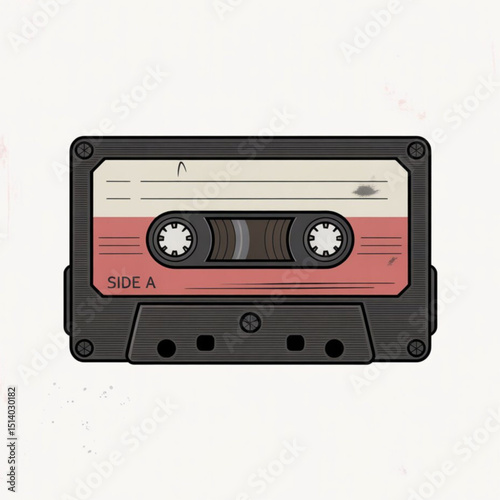 World music day An illustration of a classic cassette tape that makes you think of the old days of analog music.Vector illustration.