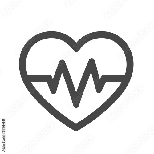 Outline icon of a heart with an electrocardiogram line running through it.