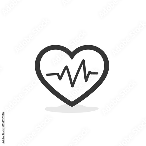 Outline icon of a heart with an electrocardiogram line running through it.