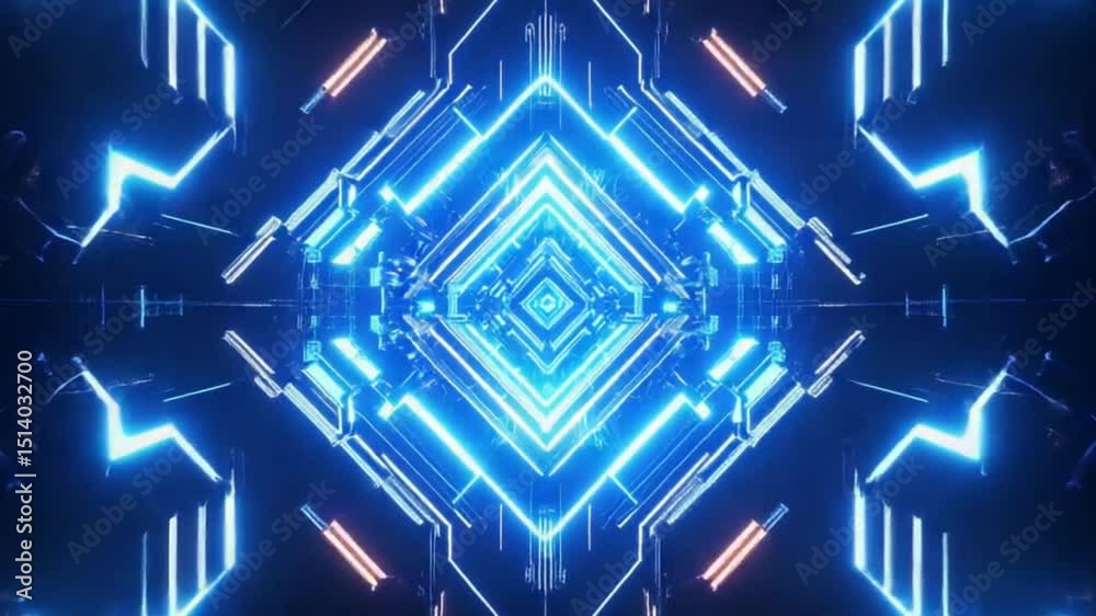 Abstract glowing blue geometric pattern