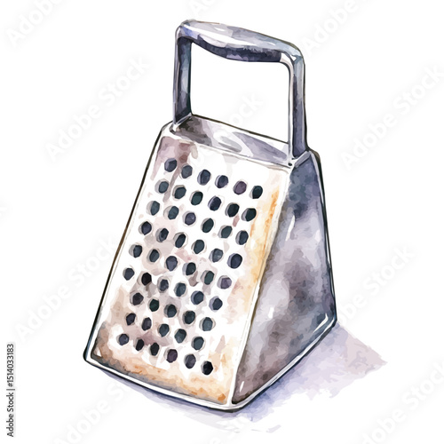 My Watercolor illustration, illustration grater painting isolated on a white background, illustration, AI painting design, vector illustration set, eps format	