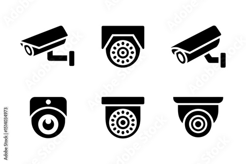 Security camera surveillance system icon collection