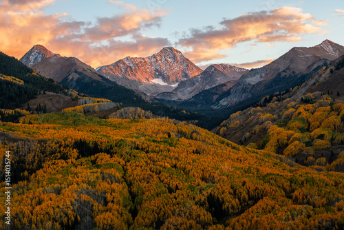 Sunset at Capitol Creek Fall Colors, San Juan Mountain, Colorado Fall Colors