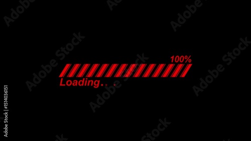 Digital Loading Bar Progress, Digital Loading Bar Tech Style Animation
