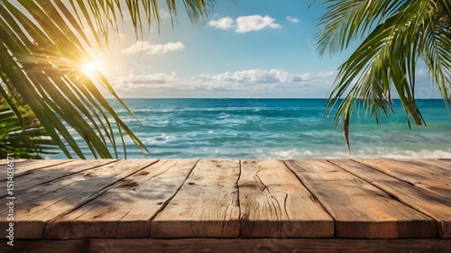 tropical beach with palm trees