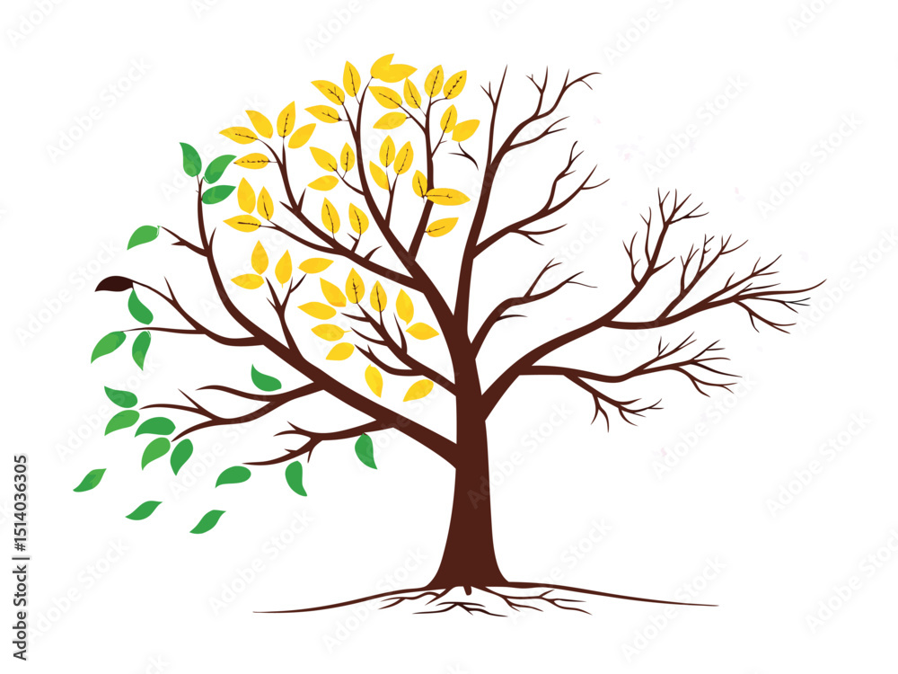 Obraz premium autumn tree with leaves vector