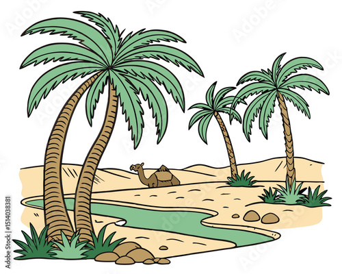 palm trees on a beach vector
