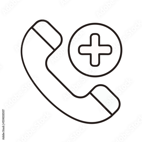 Medical hotline phone icon illustration