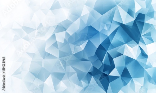 Abstract blue and white gradient triangle low poly mosaic background, polygon backdrop for web banner presentation ,card,  illustration