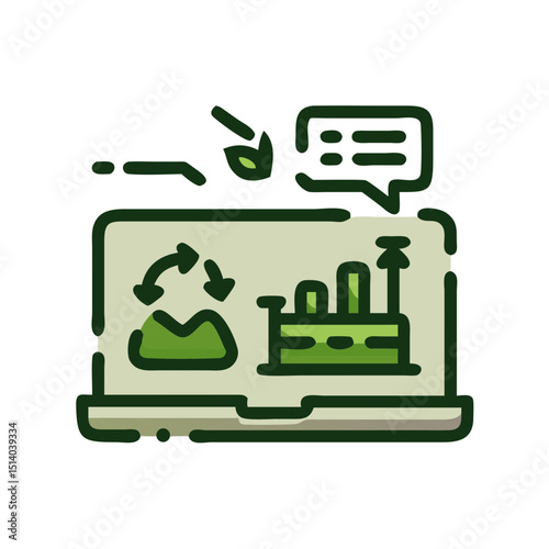 Sustainable manufacturing webinar icon showcasing modern eco-friendly learning platforms - 2