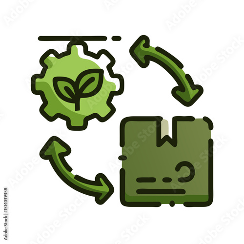 Sustainable materials sourcing icon representing modern eco-friendly resource management - 2