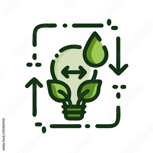 Sustainable product design icon illustrating modern eco-friendly innovation practices