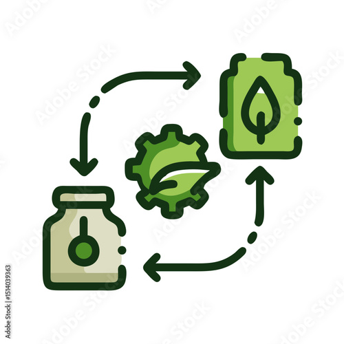 Sustainable product design icon representing modern eco-friendly manufacturing processes - 2