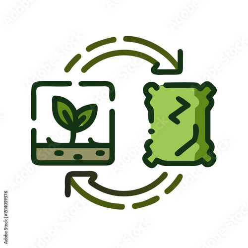 Sustainable raw materials icon representing modern eco-friendly resource management