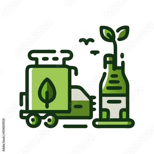 Low emission equipment icon illustrating modern eco-friendly logistics solutions - 2
