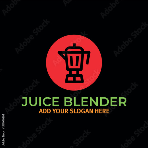 juice blend machine logo design vector