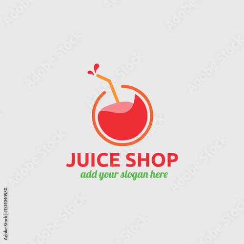 fruits juice dessert shop logo design vector