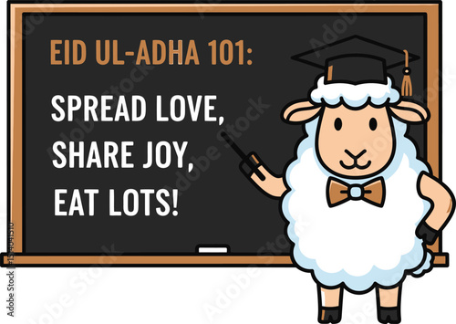 "Eid al-Adha 101" - Cute Sheep Teacher Cartoon for Kids