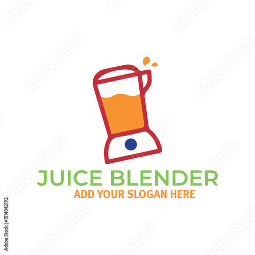 juice blend machine logo design vector