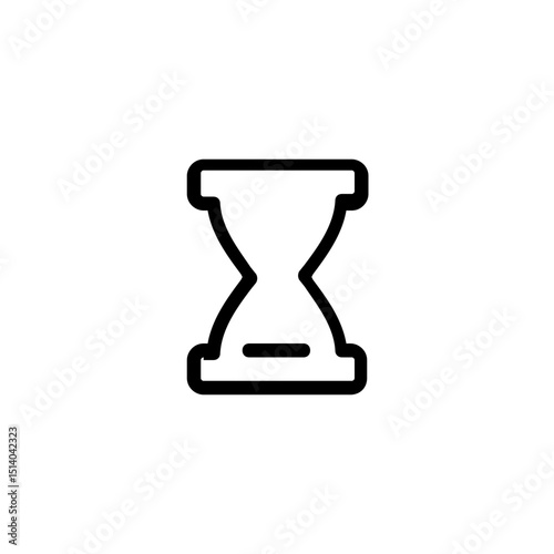 Illustration of a simple hourglass icon with a thick outline on a white background design element