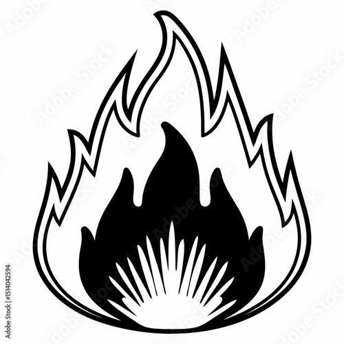 vector illustration of a fire flames