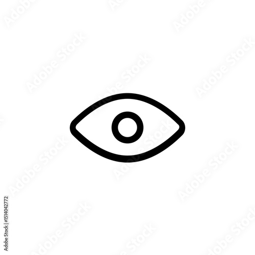 Illustration of a simple eye icon with a visible pupil on a white background design element