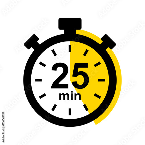 25 minute timer. Stopwatch icon