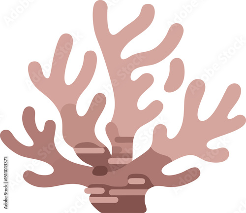 Pink coral underwater sea animal marine life vector illustration natural ocean habitat 