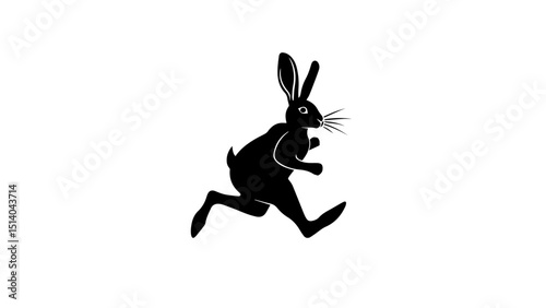 Playful rabbit dashes across the meadow under the warm afternoon sun, embodying the spirit of nature and freedom in springtime