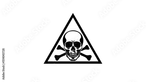 Symbol of danger featuring a skull and crossbones set within a triangular warning sign, reflecting caution and alertness in hazardous environments