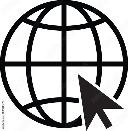 go to web icon symbol vector flat design sign click mouse isolated eps10.  stock vector .