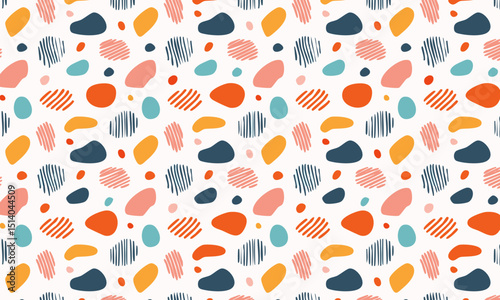 Upbeat Abstract Composition - Colorful Seamless Repeat