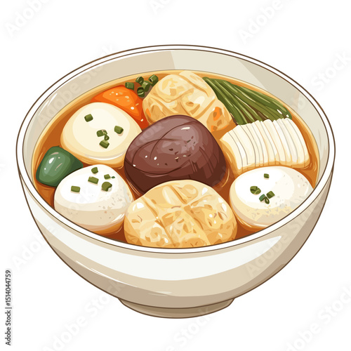 Oden with Fish Cakes, Vegetables, and Light Broth