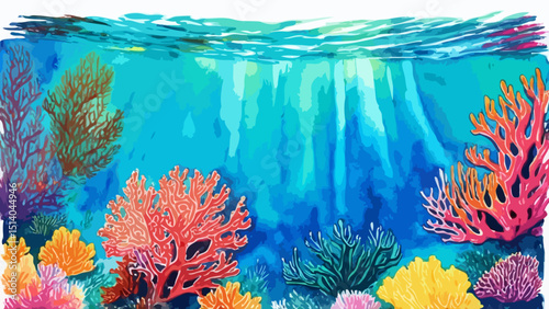 Tropical coral reef painting
