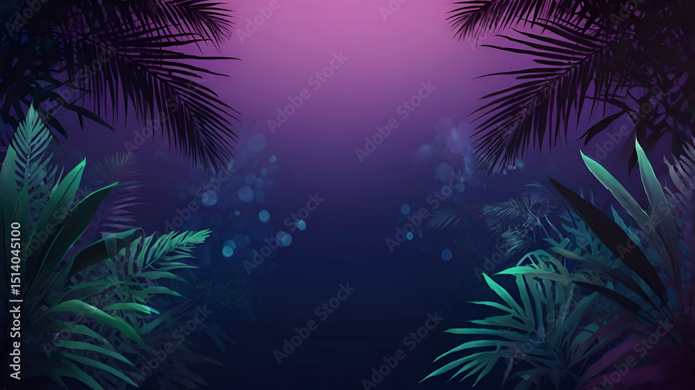 Naklejka premium palm trees at night