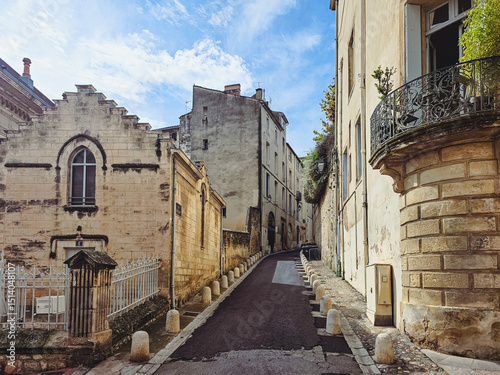 Quaint Narrow Alley with Rustic Charm ion the old town of Montpellier