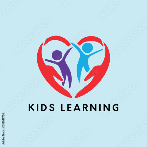 kids learning logo design vector