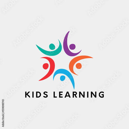 kids learning logo design vector